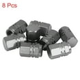thumbnail image 2 of 8pcs  Tire Stem Valve Caps Wheel Valve Covers Car Motorcycle Dustproof Hexagon Shape Aluminium Alloy Tire Cap Gray, 2 of 5