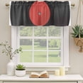 thumbnail image 3 of 2 Pack Valances for Windows, Retro Record Window Valances for Living Room/Bedroom/Bathroom, Abstract Vintage Minimalist Art Light Filtering Kitchen Curtain Valance Window Treatment 60"W x18" L, 3 of 9