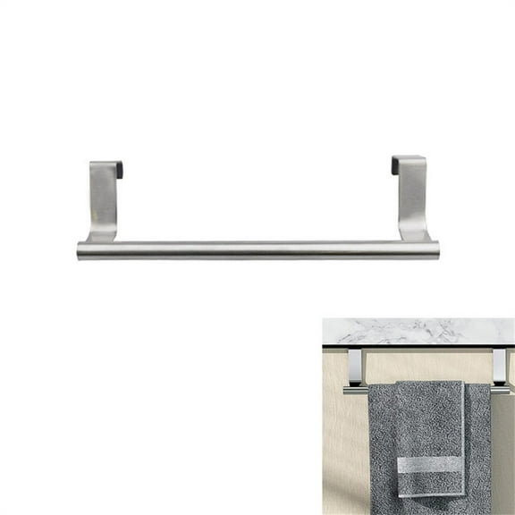 Towel Rack for Cabinet 304 Stainless Steel Towel Rack Modern Over Cabinet Hanger Sliver Towel Bar Holder 9.46 Inch Storage Organizer for Universal Fit on Kitchen Over Cupboard