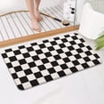 thumbnail image 4 of Black and White Checkered Pattern Bathroom Rugs Mat,Non Slip Microfiber Bathroom Rug,Rubber Backing,Soft Bathroom Mats for Bathroom Floor,Tub and Shower,17x30in(43x75cm), 4 of 5