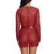 thumbnail image 4 of Mujeres Encaje camisón traje ver a través de V Masajeadores cuello Lencería panty frente abierto Outwear con cinturón, 4 of 6