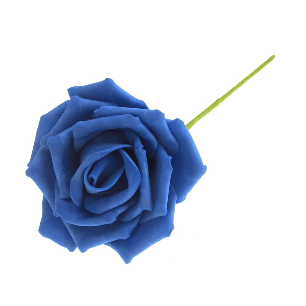Rose Foam Flower with Stem, Royal Blue, 6-Inch - Walmart.com