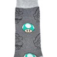 thumbnail image 2 of Super Mario Bros. Luigi and the Mushroom Crew Socks Pair Gray, 2 of 2