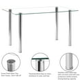thumbnail image 2 of Hassch Rectangle Tempered Glass Table, Tempered Glass Table for Home Office Kitchen Dining Room, 2 of 6