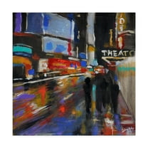 Trademark Fine Art 'Broadway At Night' Canvas Art by Solveiga