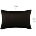 thumbnail image 2 of 12" x 20" Throw Pillowcases (Cover Only) - 85/15 Nylon, Spandex - Luxurious, Silky, Stretchy & Soft - 1 Pcs Solid Color - A Perfect Choice for Couch Chairs Sofa Bed Adult or Kids Bedroom, Black, 2 of 7