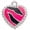 Hot Pink, variant on Delight Jewelry Silver-tone Enamel Zebra Print Heart - Large Goldtone Crystal Initial - A - Charm Necklace, 17.5" 2"