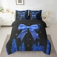 thumbnail image 7 of Feelyou Fashion Blue Bow Bedding Comforter Set 7-Piece, Sequin Print King Bedding Sets, Princess Style Bed Sheets, Ultra Soft Room Decoration, 7 of 7