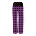 thumbnail image 4 of Posijego Women's Plaid Lounge Pants Drawstring High Waisted Wide Leg Pajama Pants Soft Pj Pants Sleepwear, 4 of 4