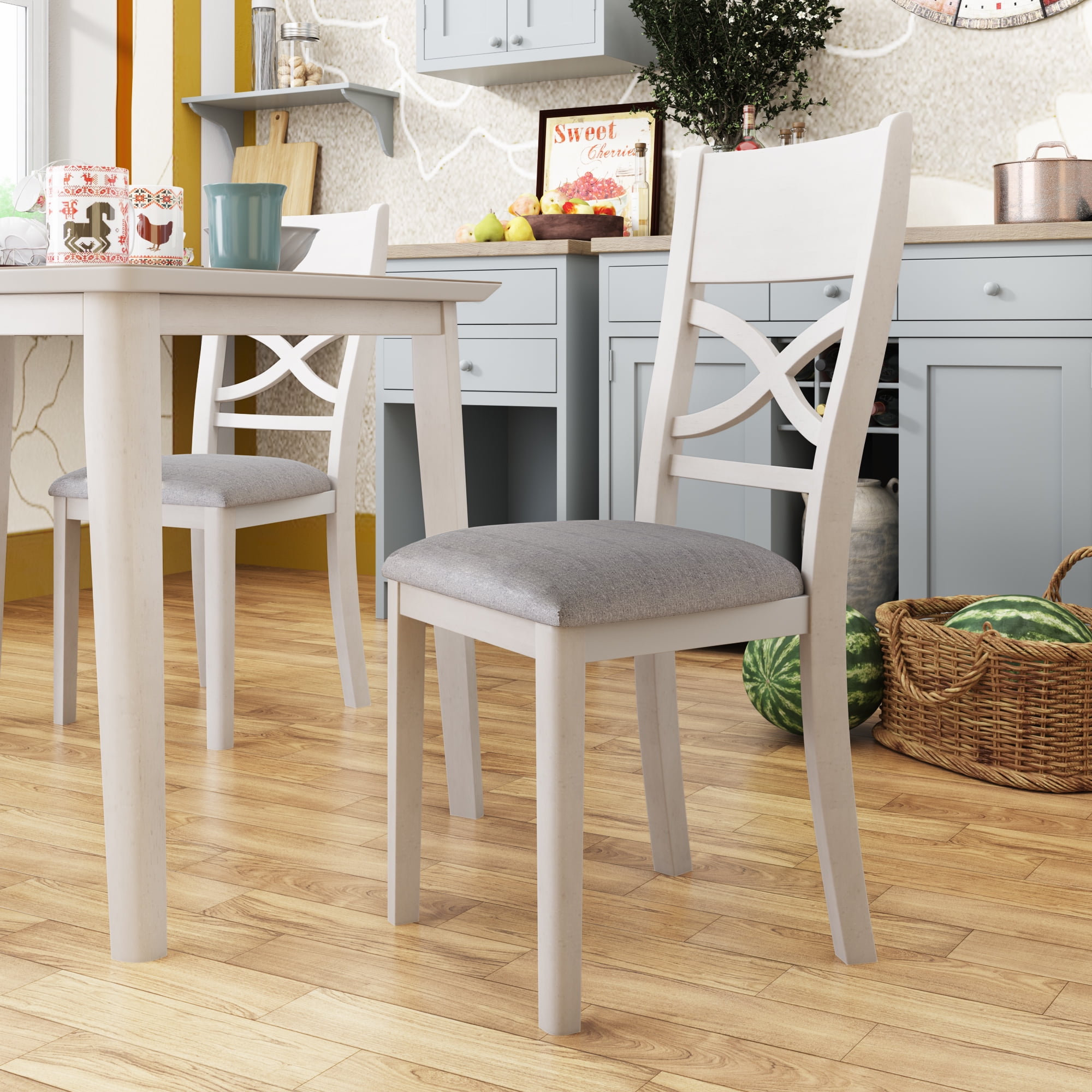 Dining Chairs Set For 4 Wooden, Grey Dining Room Chairs Set Of 4