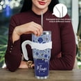 thumbnail image 2 of Floral Mama Tumbler 40oz Blue - Best Mama Ever Gift from Daughter Son - Insulated Stainless Steel Cup with Handle & Straw - Mothers Day Birthday Christmas, 2 of 6