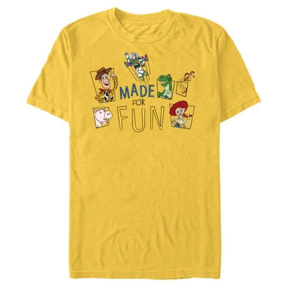 Disney PIXAR Toy Story Crew Made for Fun - Short Sleeve Blended T-Shirt for Adults - Customized-Yellow
