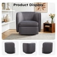 thumbnail image 6 of Bonzy Home Two-Tone 360° Swivel Accent Chair, Modern Upholstered Barrel Chair with Contrast Color, Comfy Swivel Armchair for Living Room Bedroom, Orange/Gray, 6 of 8