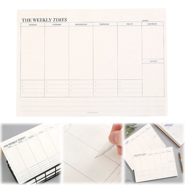 1PC Tear Notebook Daily for Monthly Memo Paper Time Planning Weekly Task Checklist Off Management Planner Noting Book Notepad Calendar Pad Home Schedule Agenda