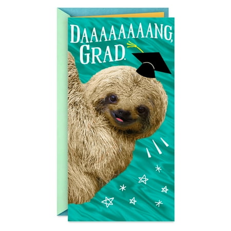 Hallmark Greeting Card GRAD SLOTH W- GRAD HAT