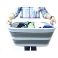 thumbnail image 6 of SAMMART 42L Set of 2 Collapsible Plastic Laundry Basket - Foldable Pop Up Storage Container/Organizer - Portable Washing Tub - Space Saving Hamper/Basket, 6 of 7