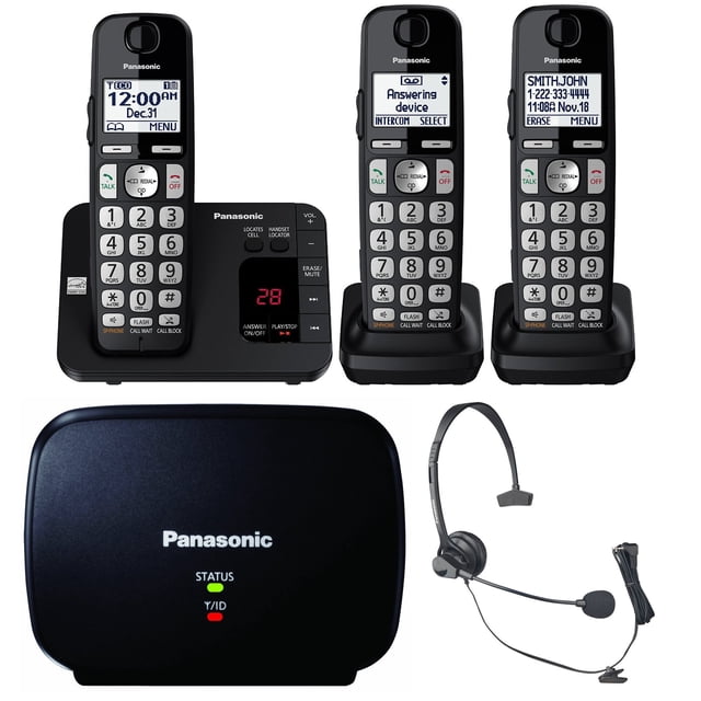 Sistema telefónico inalámbrico Panasonic KX-TGE433B con contestador automático