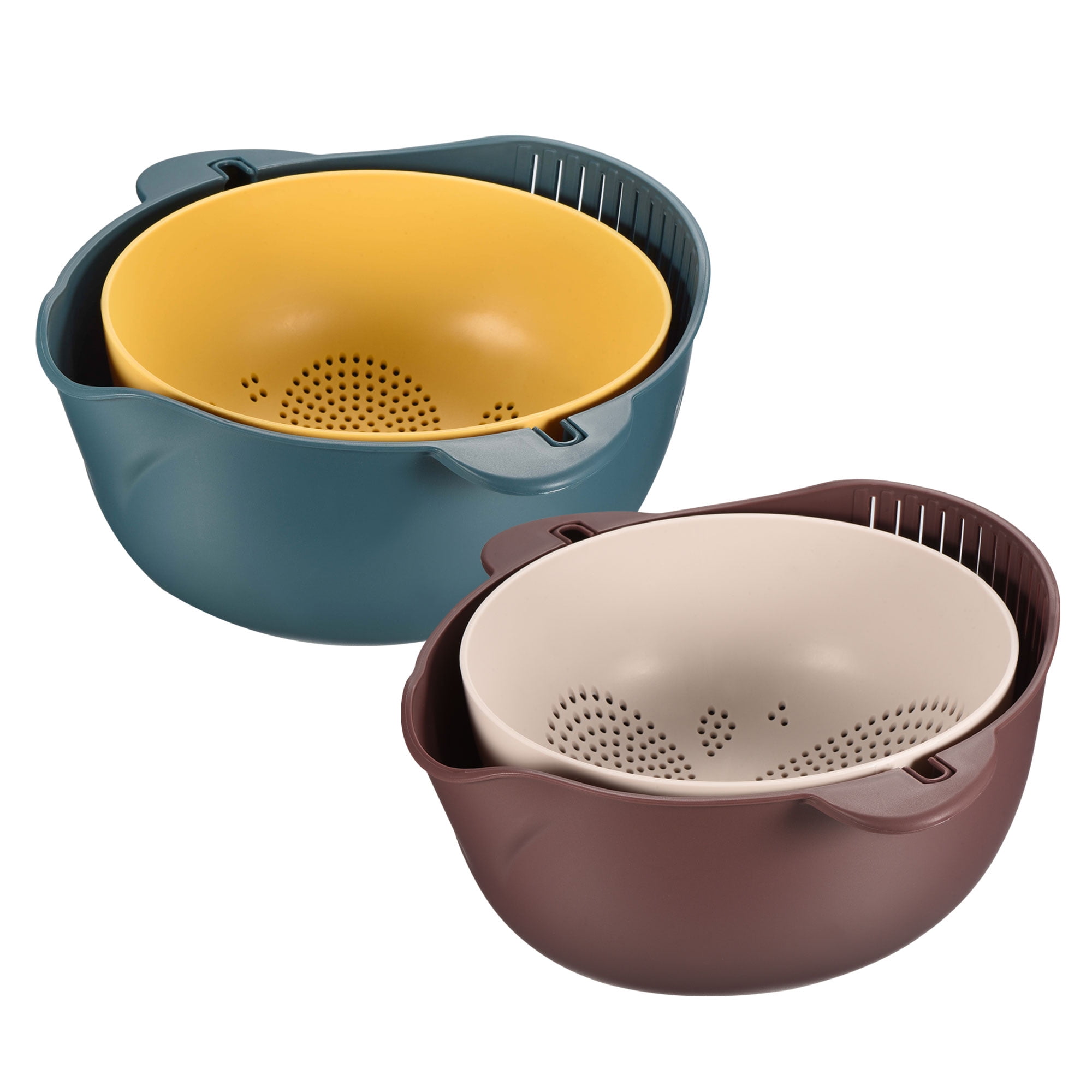 Uxcell Kitchen Colander Bowl Set, Plastic Washing Bowl Strainer, Pasta