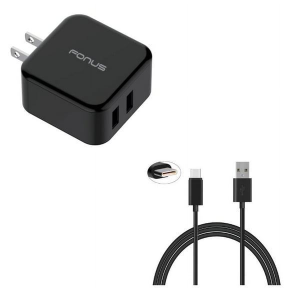 Charger 6ft USB Cable w 30W Fast Home Charger N4D for Motorola One, Moto Z4 Z3 Play Z2 Play Z Play Droid Force Droid X4 G7 Power Play G6 - Nokia 3.1, 7.1, 8, Plus - OnePlus 5T, 6, 6T, 7 Pro