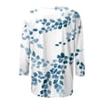 thumbnail image 4 of CHUANK Blouses pour Femmes Grande Taille Mode pour Femmes T-shirt Imprimé Ample Mi-Long Manches 3/4 Col Rond Hauts Décontractés, 4 of 5