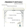 thumbnail image 4 of Ktaxon 3' Outdoor Portable Aluminum Camping Picnic Table, 2-Level Adjustable Height Metal Folding Dining Table,  Use for Camping Party Wedding Garden Commercial Entertaining Events, White, 4 of 9