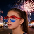 thumbnail image 5 of Star Sunglasses for Women Men, Patriotic Rimless Star Shaped Sunglasses in Red White Blue, USA Independence Day Accessories for 4th of July Memorial Day Beach Pool Birthday Party Favors, 5 of 6