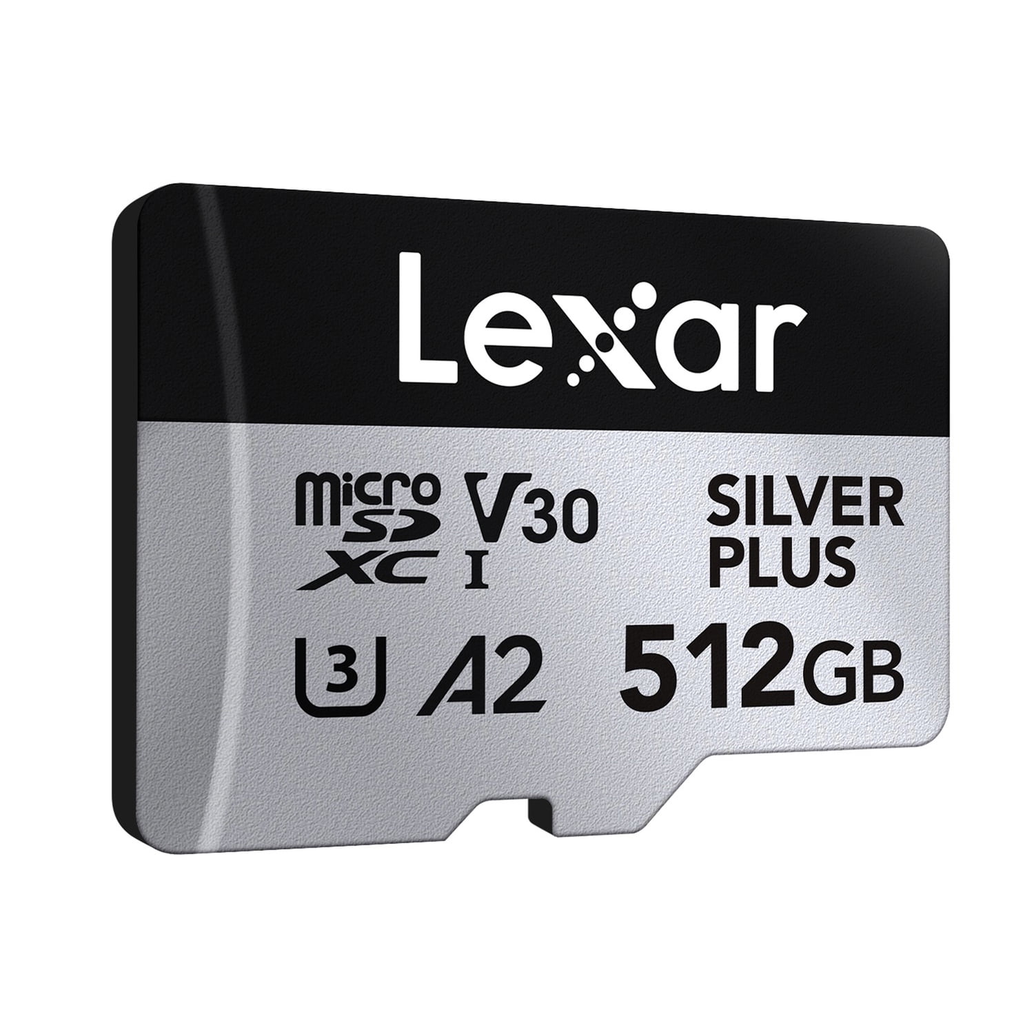 Lexar Professional SILVER PLUS Series microSDXC UHS-I Card with SD Adapter (512 GB), LMSSIPL512G-BNANU