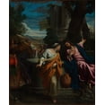 thumbnail image 2 of Carracci, Annibale 26x31 Black Ornate Wood Framed with Double Matting Museum Art Print Titled - Christ and the Samaritan Woman, 2 of 4