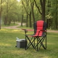 thumbnail image 3 of Silla de Picnic, Silla de Camping Plegable, Asiento Cómodo, Portavasos, Rojo y Negro, 3 of 8