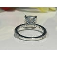 thumbnail image 3 of 2Ct Cushion Lab Created Diamond Solitaire Engagement Ring 14K White Gold Plated, 3 of 4
