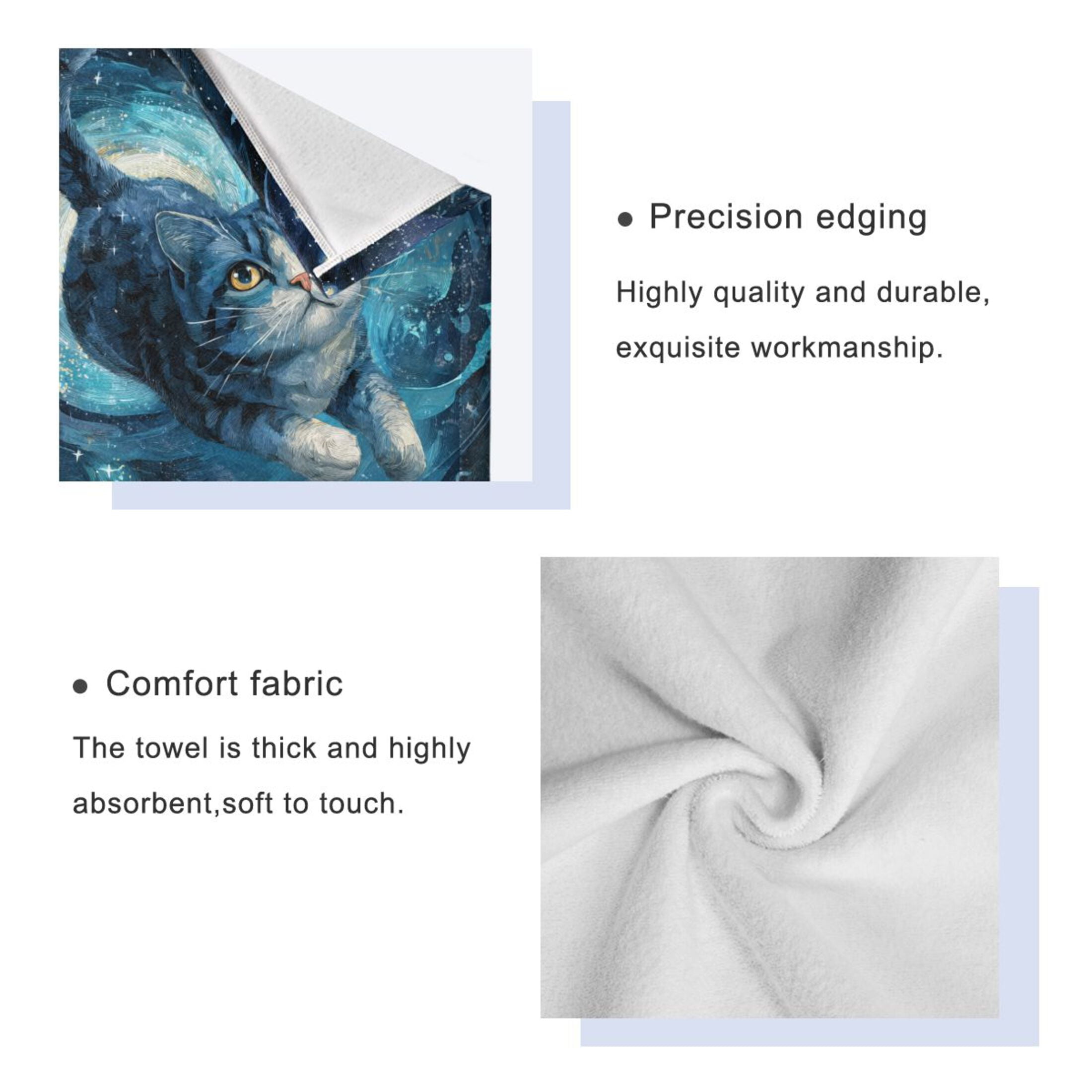 Three-Piece Towel Set Face Towel Towel Set Hand Towel Bath Towel Cotton Bath Towels Bath Towel Sets Hand Bath Towels Cute Cat
