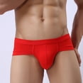 thumbnail image 3 of zeranth Men Underpants Low Waist Solid Color Thin U Covex Soft Breathable High Elastic Anti-septic Quick Dry No Constraint Pouch Men Briefs Male Underwear, 3 of 6