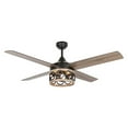 thumbnail image 4 of 52-in Farmhouse 4-blade 3-Light Brown Wood Grain Ceiling Fan with Remote and Light Kit - 52 Inches, 4 of 5