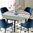 thumbnail image 5 of Elastic Fitted Round Tablecloth, Green Stripes Abstract Waterproof Stretch Table Cover for 36"-44" Tables, Geometric Spring Flowers Rustic Washable Outdoor Tablecloths for Patio, Picnic, Camping, 5 of 9