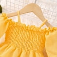 thumbnail image 5 of Sngxgn Girl's Long Sleeve Neck Dress Casual Flared Dresses(Yellow,3Y), 5 of 5