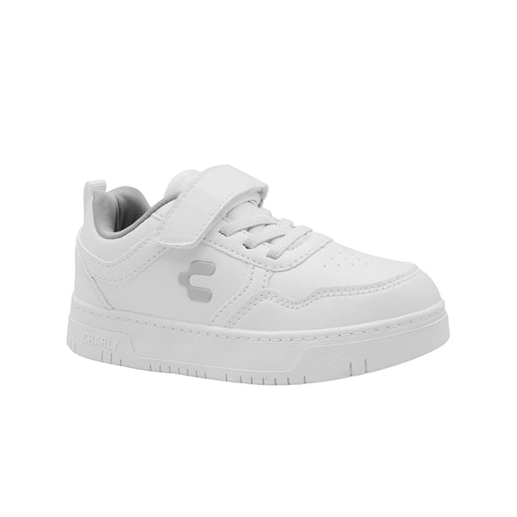 Tenis Casual Charly® Moda Infantil Blanco Escolar Velcro blanco 19.5