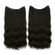 thumbnail image 1 of Xiao Hua Extensiones de cabello de alambre, gruesas, rizadas, onduladas, invisibles, con clip, sintéticas, para mujer, 16 pulgadas, color negro y marrón., 1 of 2