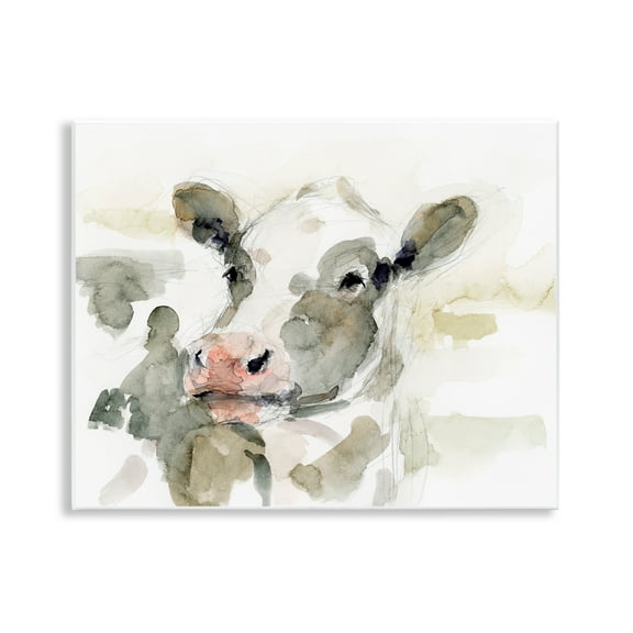 Stupell Industries Soft Painterly Cow Animals & Insects Painting Unframed Art Print Wall Art, 14 x 11