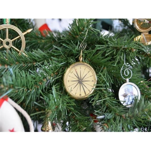Handcrafted Model Ships  Brass Emerson Poem Compass Christmas Tree Ornament