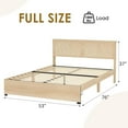 thumbnail image 3 of Bed Frame with 2 Storage Drawers, Platform Bed with Rattan Headboard, Natural Rattan Full Size Bed Frame, Metal Bedframe with Wood Slats Support, Noise Free, No Box Spring Needed, 3 of 7