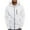 White, variant on Azrian Men's Fleece Hooded Zip-Up Jacket Men Casual Solid Sports Fitness Sweater Cardigan Hooded Long Sleeve Zipper Sweater Jacket