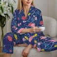 thumbnail image 6 of Pajamas for Women Sets, Abstract circles bubbles pebbles stones Lounge Sets Long Sleeve Button Down Night Shirts Sleepwear Pjs, 6 of 6
