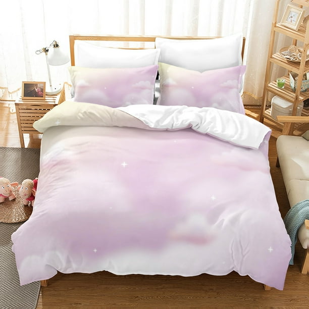 Fantasy Cloud Duvet Cover Set Tie Dye Colorful Clouds Comforter Cover