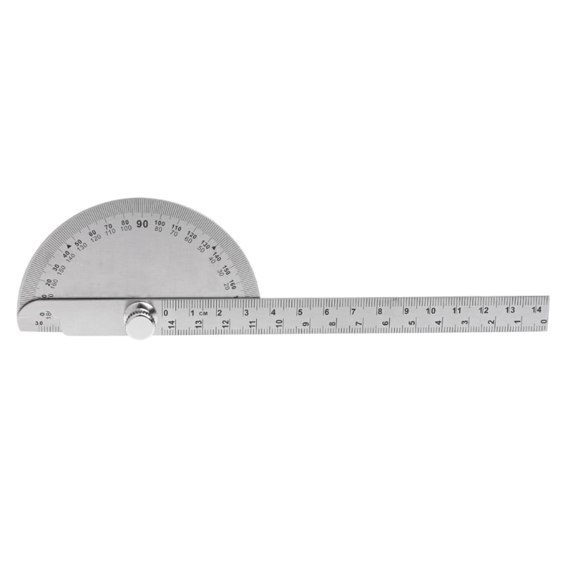 180° Angle Ruler Round Head Rotary Adjustable Stainless Steel Measuring Tool 1Pc 