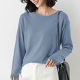thumbnail image 2 of yunLCZ Women Shirts Women's Semi Turtleneck Sweater Long Sleeved Solid Color Pullover With A Base Shirt Spring And Autumn Loose Sweater Top, 2 of 6