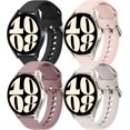 thumbnail image 1 of Yanonmyfd 4 PACK Correas de silicona suave 20mm para Galaxy Watch 6 (40/44mm) & Watch 6 Classic (43/47mm) - Deportivas para Hombres y Mujeres, 1 of 10