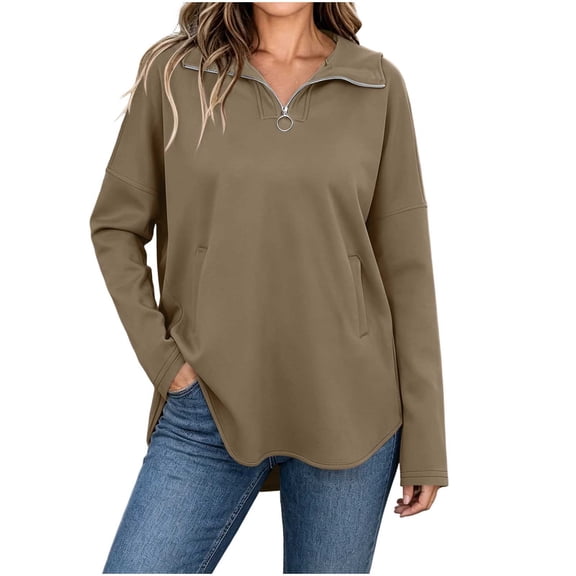 AloohaidyvioNo Boundaries Womens Half Zip Fleece Sweatshirts Fall Oversized Trendy Long Sleeve Casual Pullover Tops