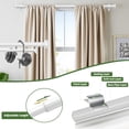 thumbnail image 5 of Ridicili 5/8" Telescoping Double Curtain Rods with Octagonal Finials, White, 84"-120", 5/8 Inches Front and 1/2 Inches Back Double Window Drapery Rod, 5 of 6