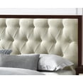 thumbnail image 2 of Cherry Espresso Finish Queen Size Bed 1pc Button Tufted Headboard Panel Wooden Bedroom Furniture, 2 of 4