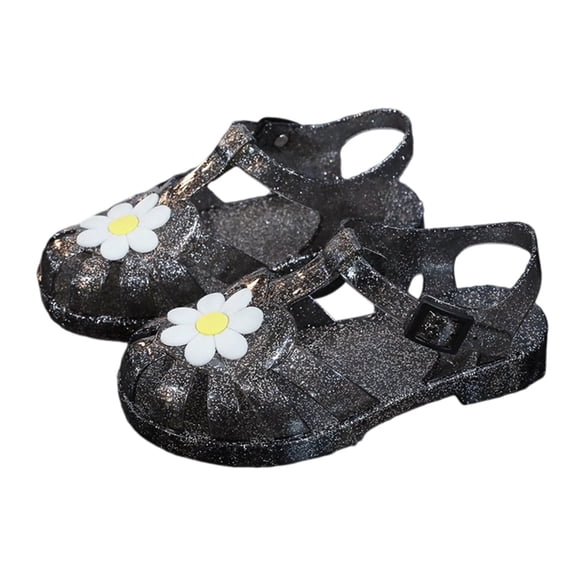Krdevn Sandals - Glitter Clear Daisy Breathable Easy-Clean Footwear for Summer Outdoor Party Casual Comfortable Wear,3.5-4 Years